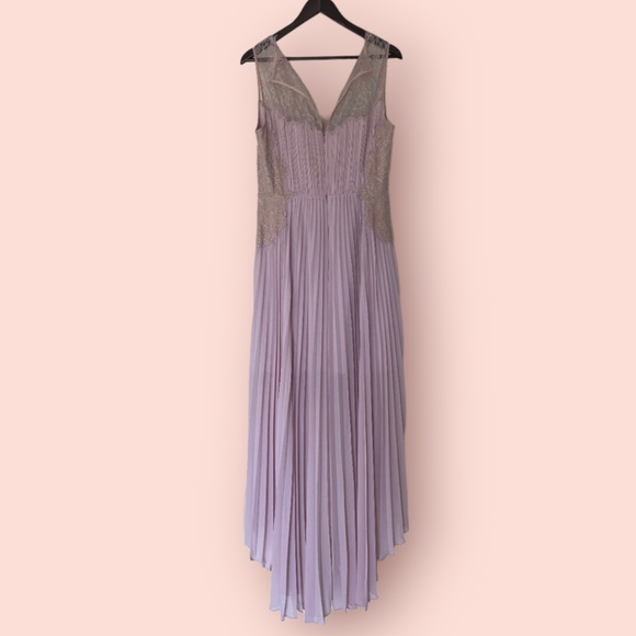NEW BCBG MAXAZRIA LAVENDER ANGELEA PLEATED HIGH LOW DRESS - Picture 3 of 15